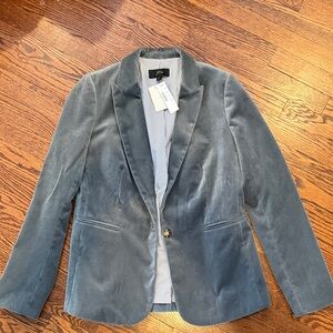 J. Crew 10L blue/grey Velvet Blazer NWT